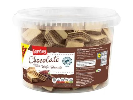 SONDEY XXL Chocolate Filled Wafer Biscuits Tub