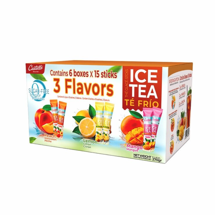 Castello Iced Tea 3 flavours, 6 x 45g sticks